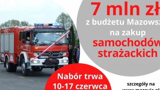 7 mln zł z budżetu Mazowsza na samochody dla strażaków