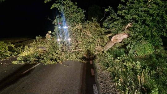 Burzowa noc w powiecie ciechanowskim. W pow. płońskim wiało, ale było spokojniej