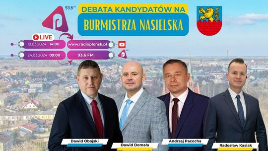 Czterech kandydatów na burmistrza Nasielska. Debata z ich udziałem w Radiu PŁOŃSK