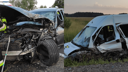 Cztery osoby w szpitalu po zderzeniu się dwóch pojazdów. Policja o wtorkowym wypadku w Rybitwach