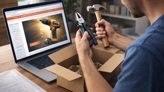 Internetowy zakup z przykrą niespodzianką. Zamiast wkrętarki znanej marki, kombinerki i młotek