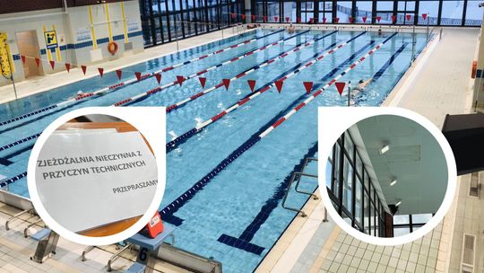 Kolejne usterki na płońskiej pływalni – zacieki na suficie i nieczynna zjeżdżalnia