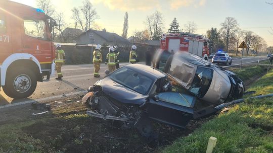 Kolizja dwóch osobówek w Drobinie