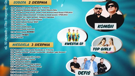 Koncerty, gwiazdy i kapsuła czasu. Ten weekend należy do Raciąża