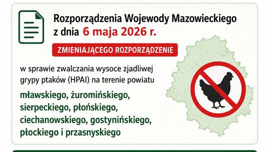 PLW informuje o zmianie Rozporządzenia Wojewody w sprawie zjadliwej grypy ptaków PLW informuje o zmianie Rozporządzenia Wojewody w sprawie zjadliwej grypy ptaków