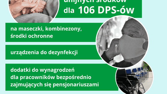 Ponad 22 mln zł na wsparcie mazowieckich DPS-ów w walce z koronawirusem.