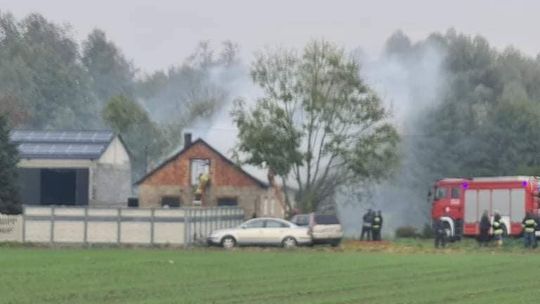 Pożar budynku gospodarczego w Pomianowie 