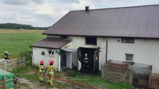 Pożar obory w Szczepkowie