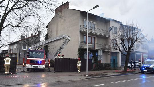 Pożar sadzy w kominie przy ul. Wolności