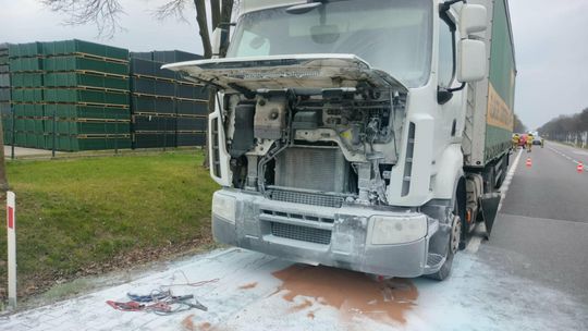 Pożar samochodu ciężarowego w Brodach Pożar samochodu ciężarowego w Brodach