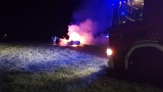 Pożar samochodu w Szczepkowie