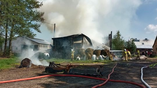 Pożar wiaty gospodarczej w Soboklęszczu