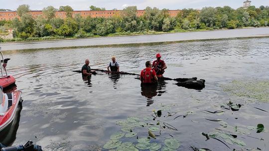 Sensacyjne odkrycie w Narwi w Nowym Dworze. Wydobyto łódź wykonaną z drewna