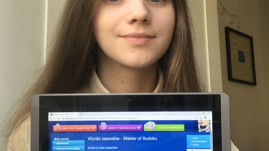 Wiktoria Tylczyńska zdobywa Złoty Certyfikat w konkursie Master of Sudoku.
