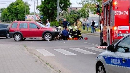 Wypadek z udziałem motocyklisty w Raciążu 