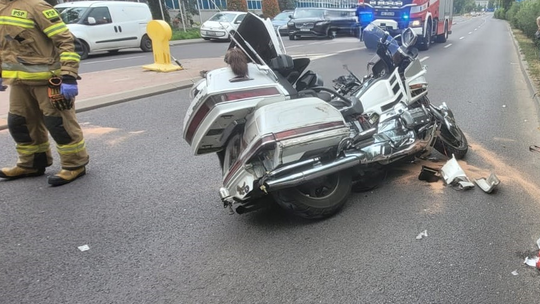 Zderzenie motocyklisty i osóbówki w centrum Ciechanowa