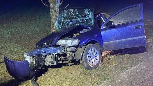 Zjechała do rowu i uderzyła w drzewo. Kierująca oplem przewieziona do szpitala