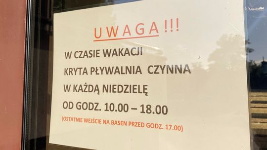 Zmiany na płońskim basenie. W wakacyjne niedziele popływamy krócej