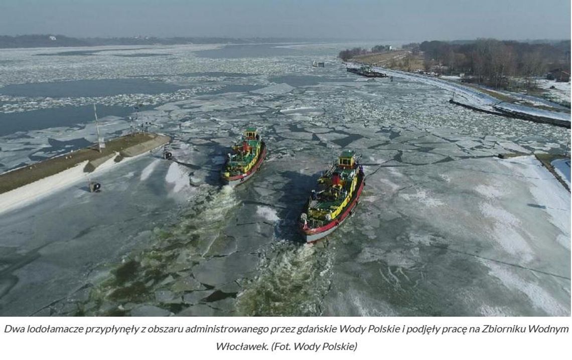 Akcja lodołamania na Wiśle postępuje 