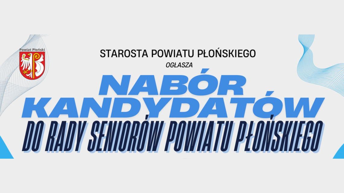 Będzie Rada Seniorów Powiatu Płońskiego. Starostwo czeka na kandydatów