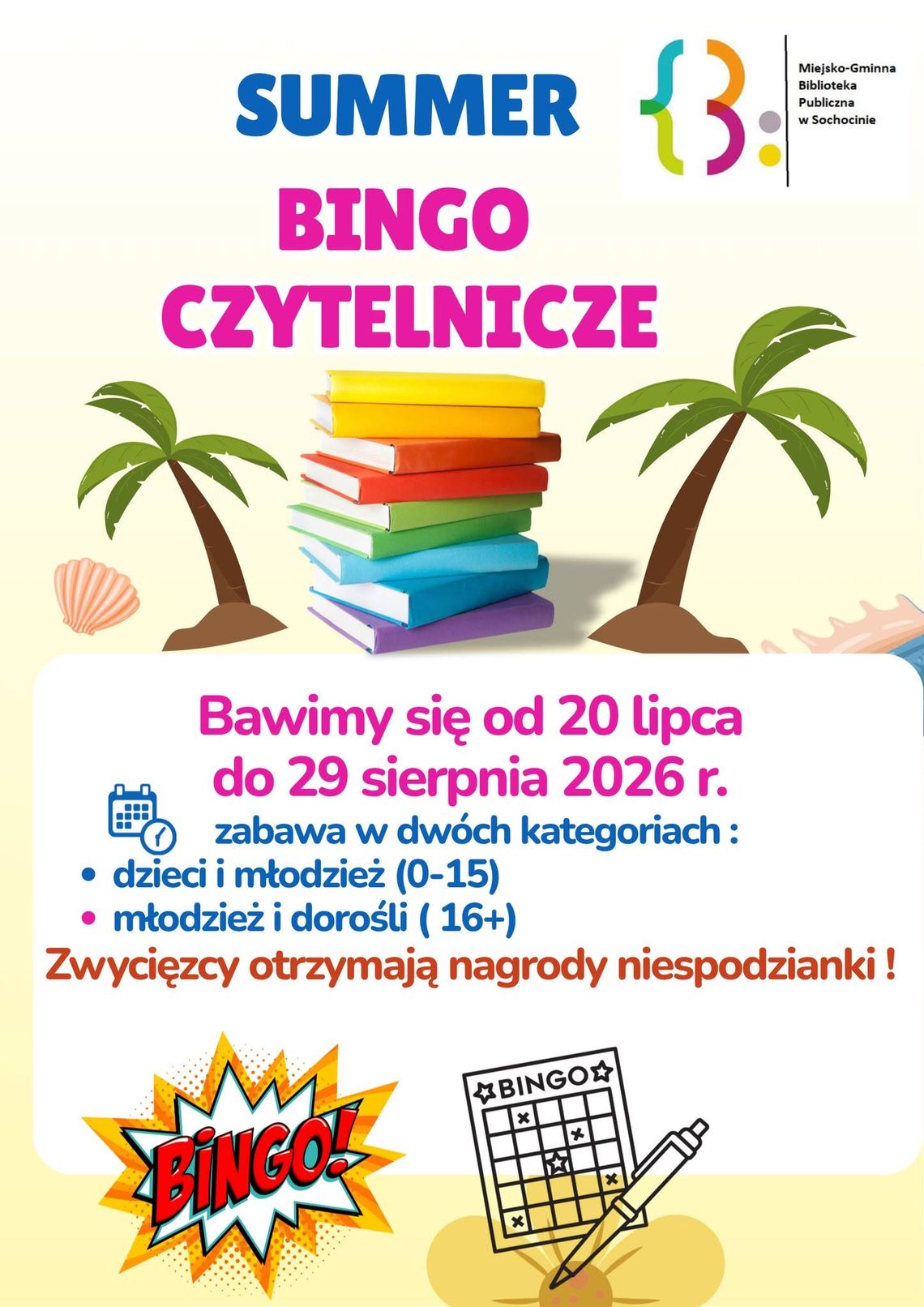Bingo Książkowe w bibliotece Sochocin Bingo Książkowe w bibliotece Sochocin