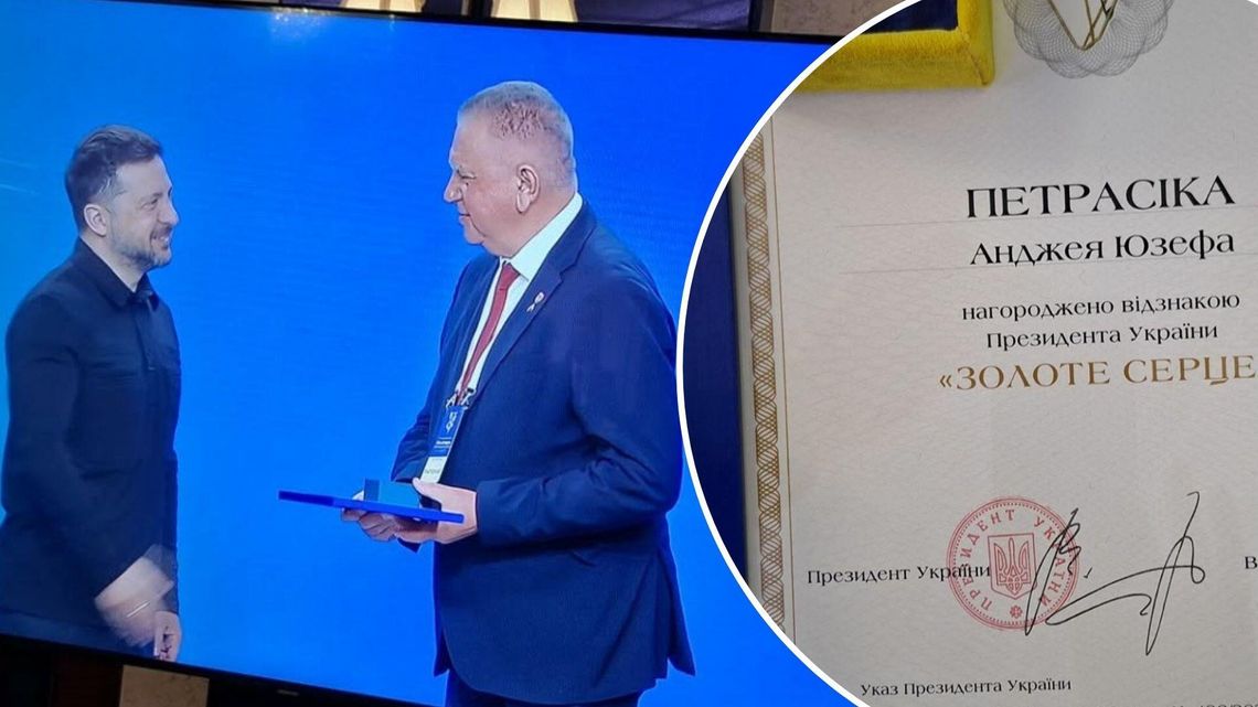 Burmistrz Płońska z ukraińskim odznaczeniem „Złote Serce” Burmistrz Płońska z ukraińskim odznaczeniem „Złote Serce”