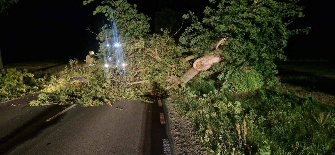 Burzowa noc w powiecie ciechanowskim. W pow. płońskim wiało, ale było spokojniej