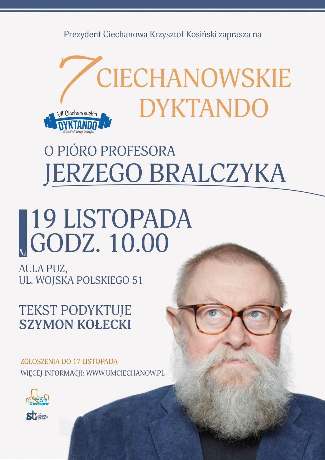 Ciechanowskie Dyktando o Pióro Prof. J. Bralczyka. Jakie pułapki językowe czekają w tym roku?