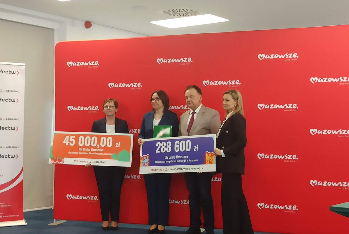 Dofinansowanie z Samorządu Mazowsza na trzy inwestycje w gminie Naruszewo