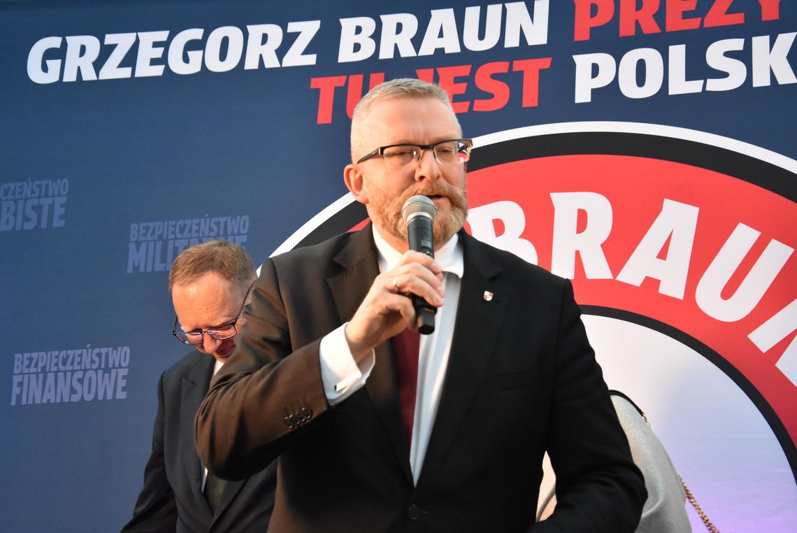 GRZEGORZ BRAUN W PŁOŃSKU - SPOTKANIE PRZED WYBORAMI PREZYDENCKIMI