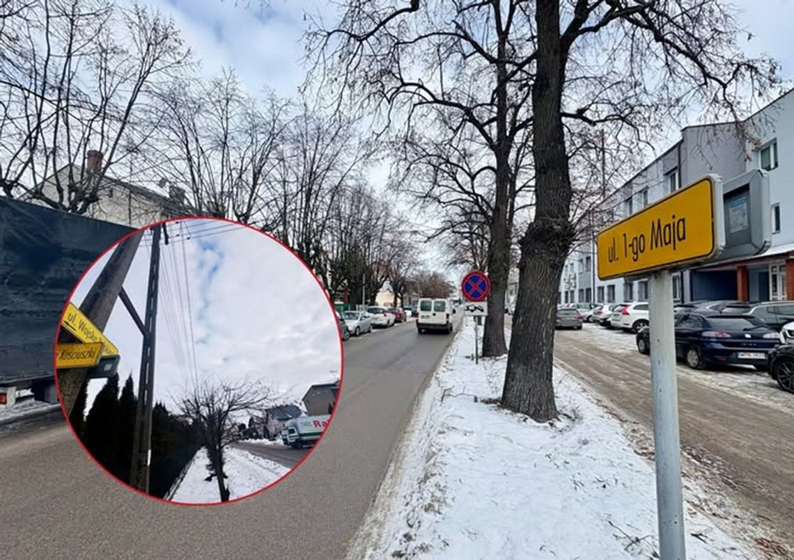 Jezdnia na 1 Maja i chodniki na Wojska Polskiego w Płońsku do modernizacji Jezdnia na 1 Maja i chodniki na Wojska Polskiego w Płońsku do modernizacji