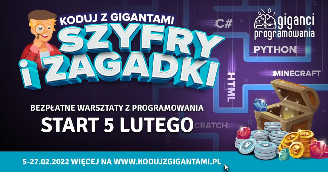 Koduj z GIGANTAMI: "Szyfry i zagadki" w Płońsku 26 i 27 lutego