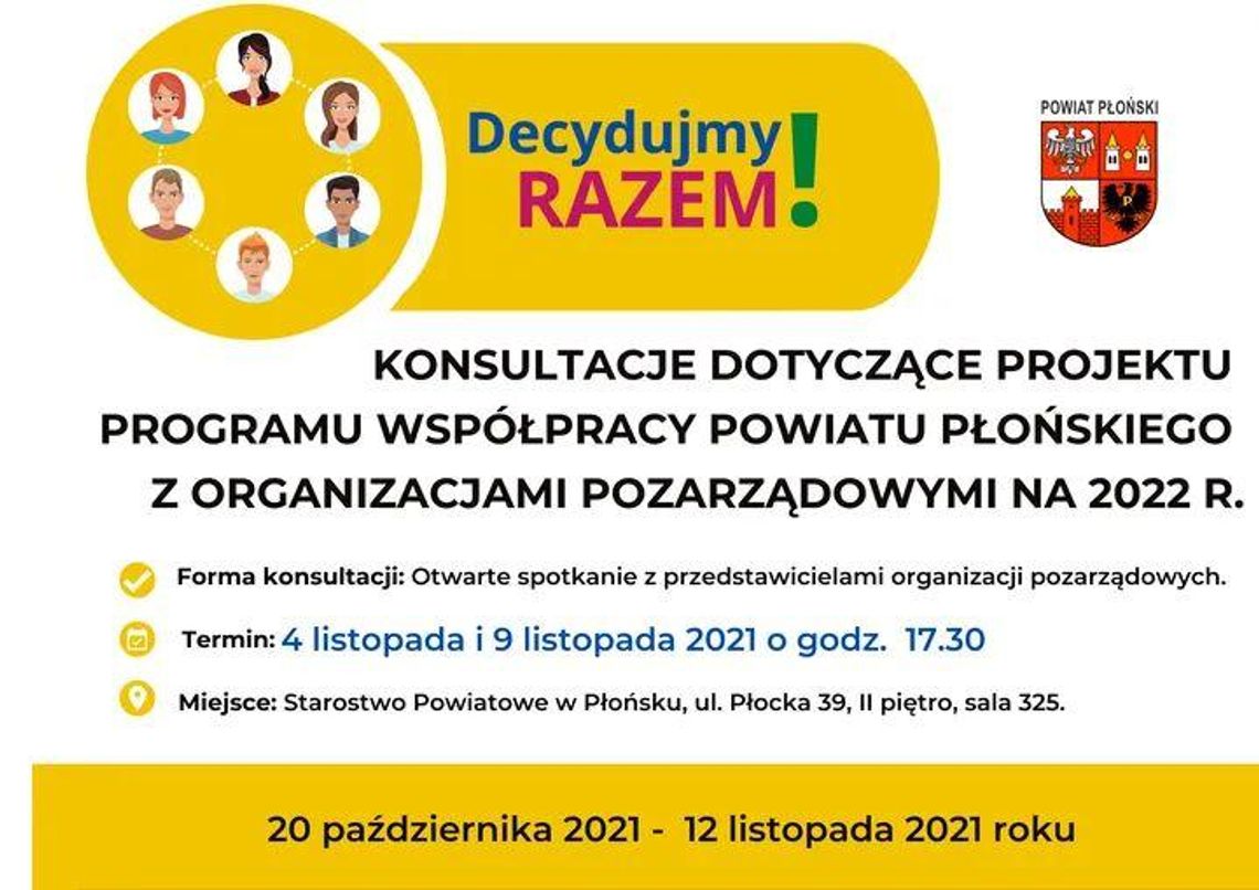 Konsultacje dla stowarzyszeń i organizacji pozarządowych w płońskim starostwie