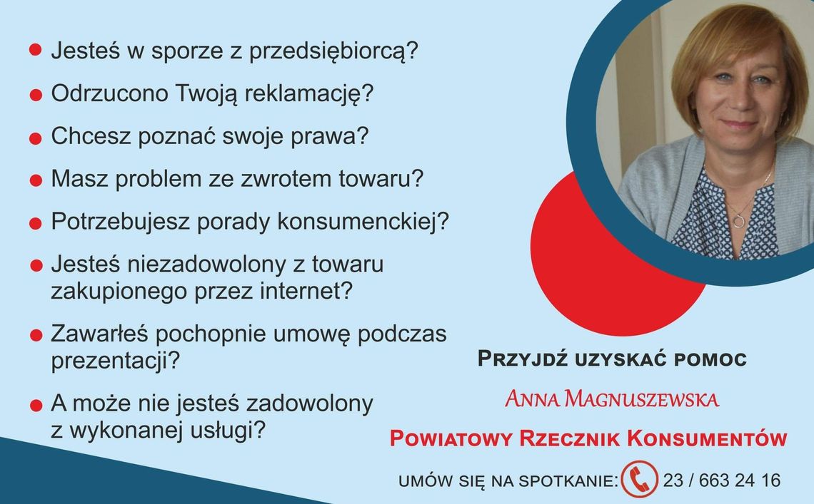 Korzystajmy z pomocy powiatowego rzecznika konsumenta 