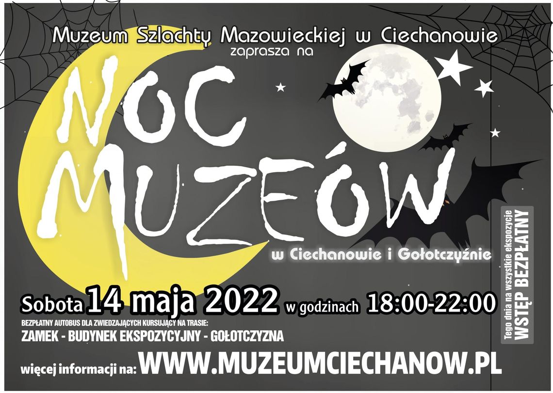 Nocne zwiedzanie muzeów i zamku. 'Noc Muzeów 2022' w Ciechanowie