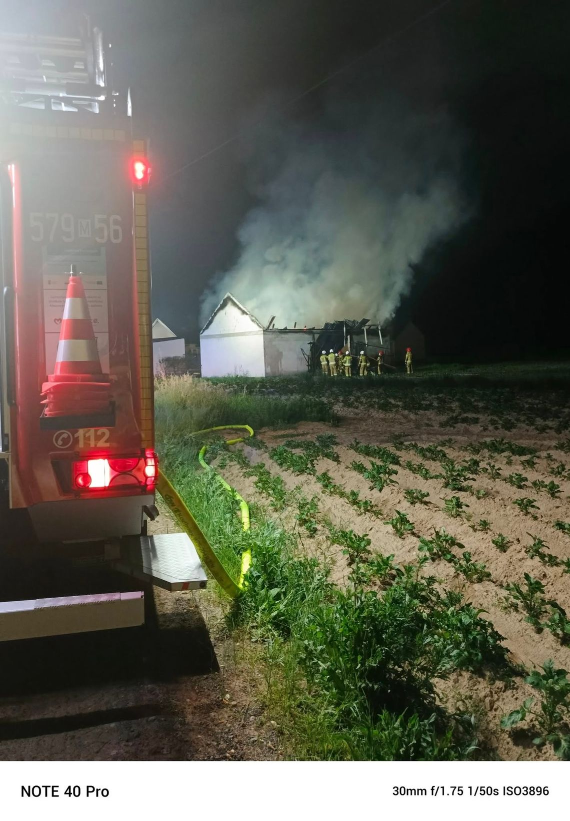 Nocny pożar w Ludwikowie