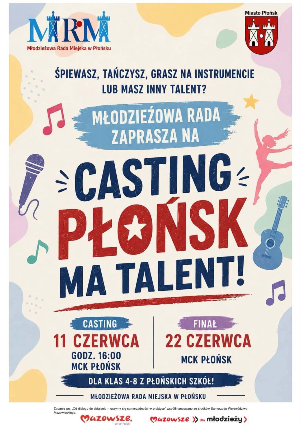 Płońsk ma Talent! Czas na casting organizowany przez Młodzieżową Radę Miejską w Płońsku