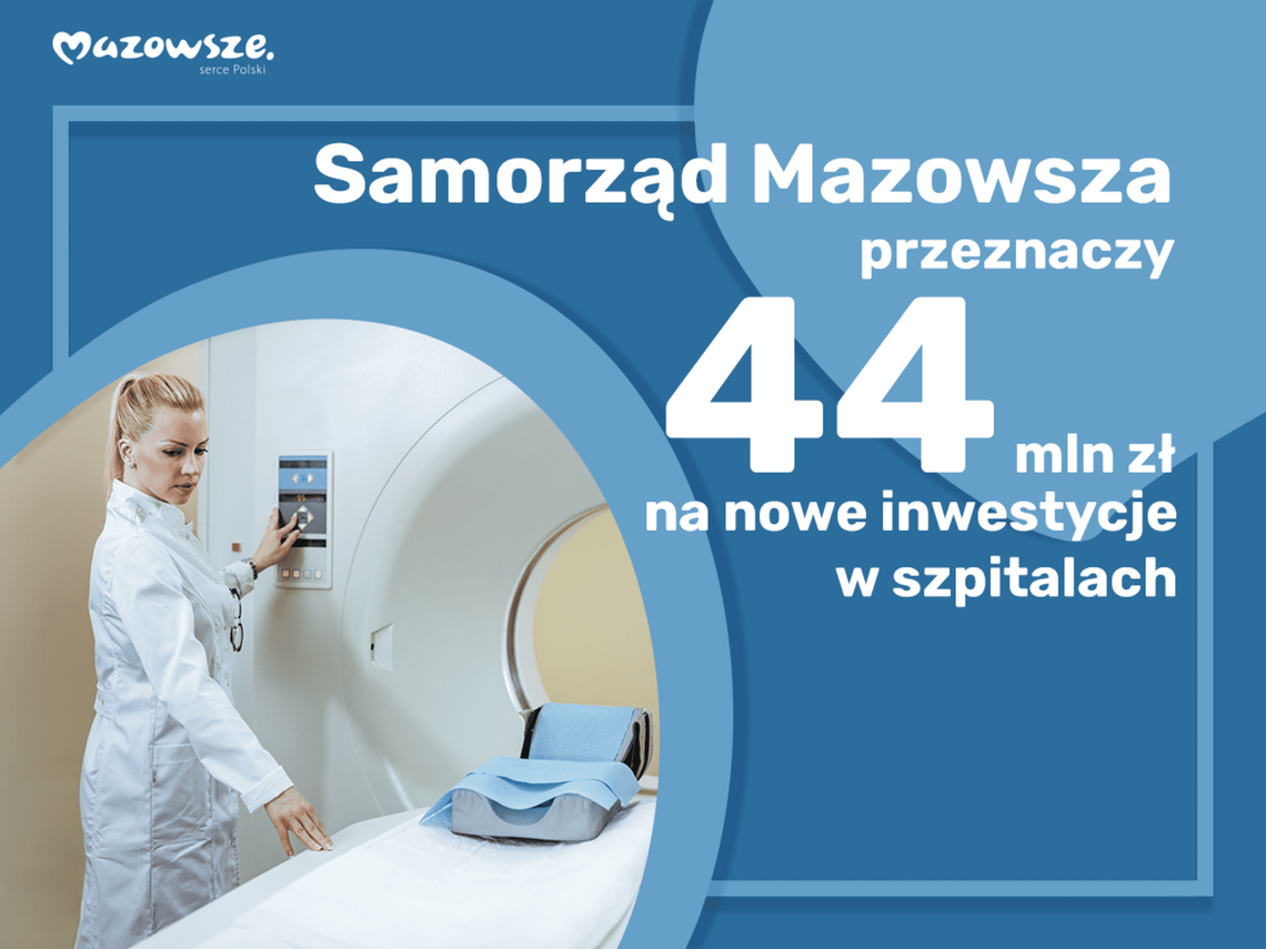 Ponad 44 mln zł na nowe inwestycje w mazowieckich szpitalach