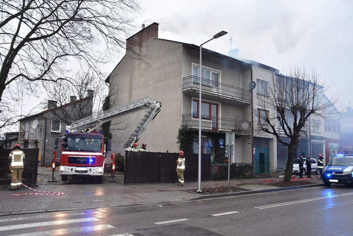 Pożar sadzy w kominie przy ul. Wolności