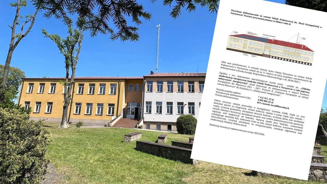 Prawie 5 mln zł dla Naruszewa. Miejscowa podstawówka przejdzie gruntowny remont