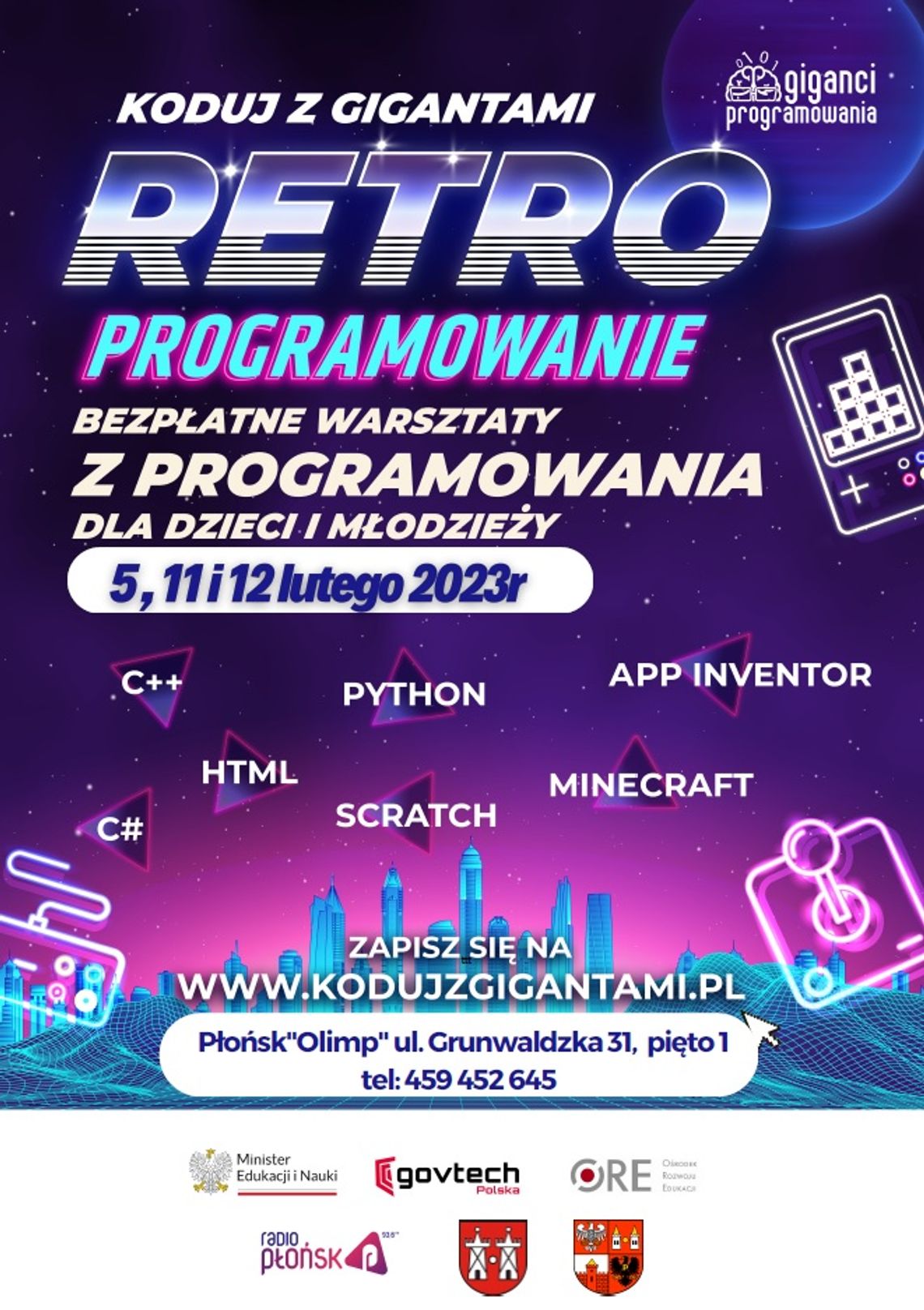 Programowanie w świecie retro gier dla dzieci i młodzieży!