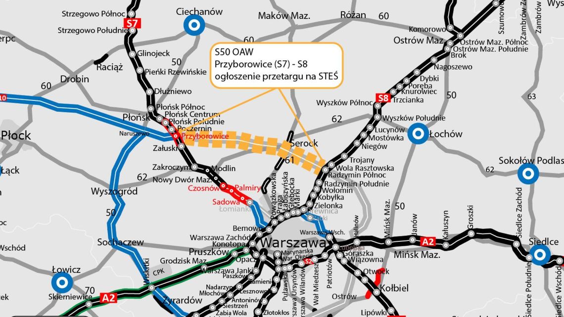 Rusza przetarg na kolejne studium S50. Analiza wariantów obwodnicy OAW
