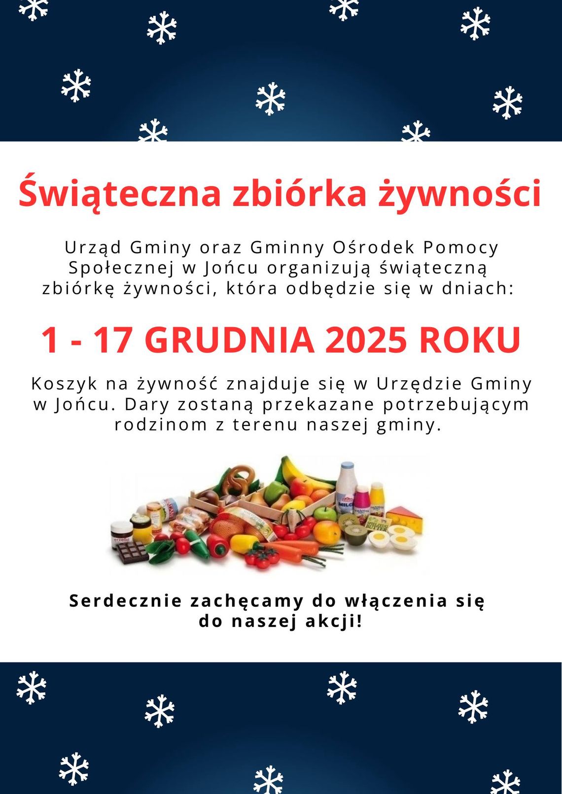Świąteczna Zbiórka Żywności w gminie Joniec