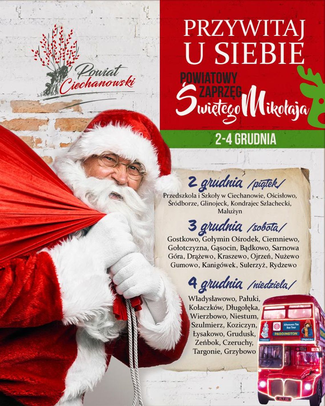 Święty Mikołaj i jego zaprzęg znów wyruszy w podróż po powiecie ciechanowskim