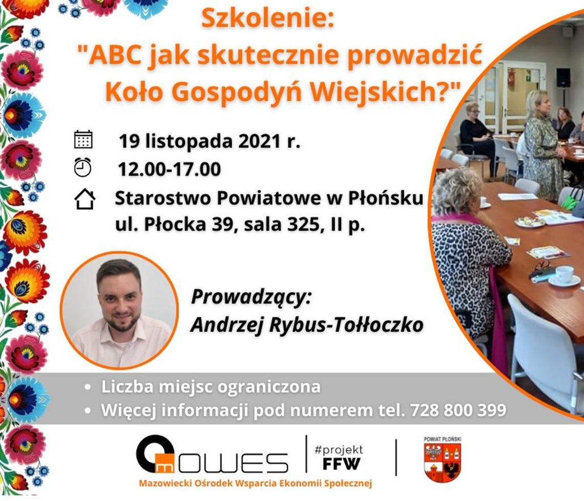 Szkolenie dla Kół Gospodyń Wiejskich z powiatu płońskiego Szkolenie dla Kół Gospodyń Wiejskich z powiatu płońskiego