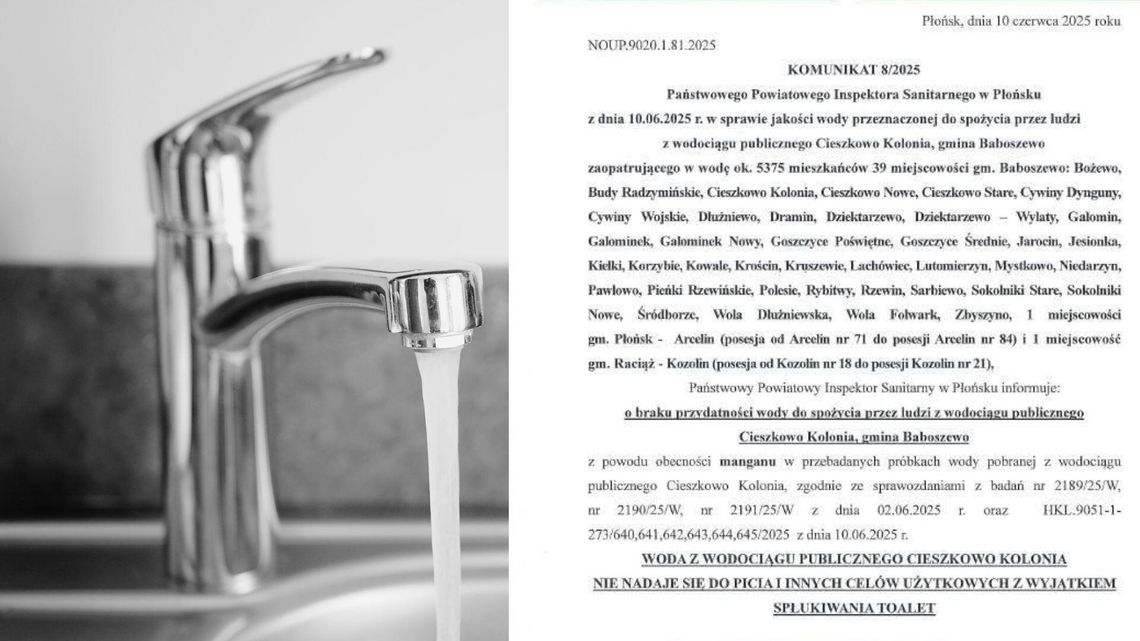 UWAGA MIESZKAŃCY GMIN BABOSZEWO, PŁOŃSK I RACIĄŻ