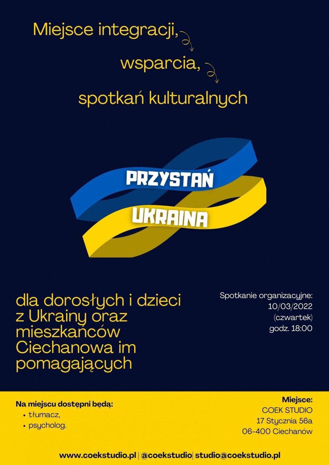 W Ciechanowie rusza 'Przystań Ukraina'  Пристань Україна