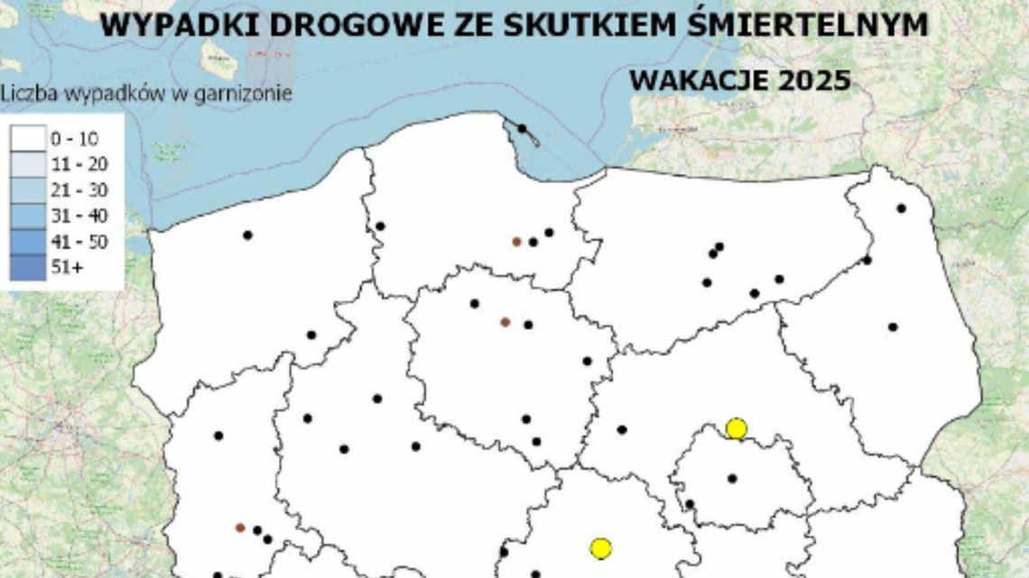 Wakacyjna mapa śmiertelnych wypadków znów dostępna