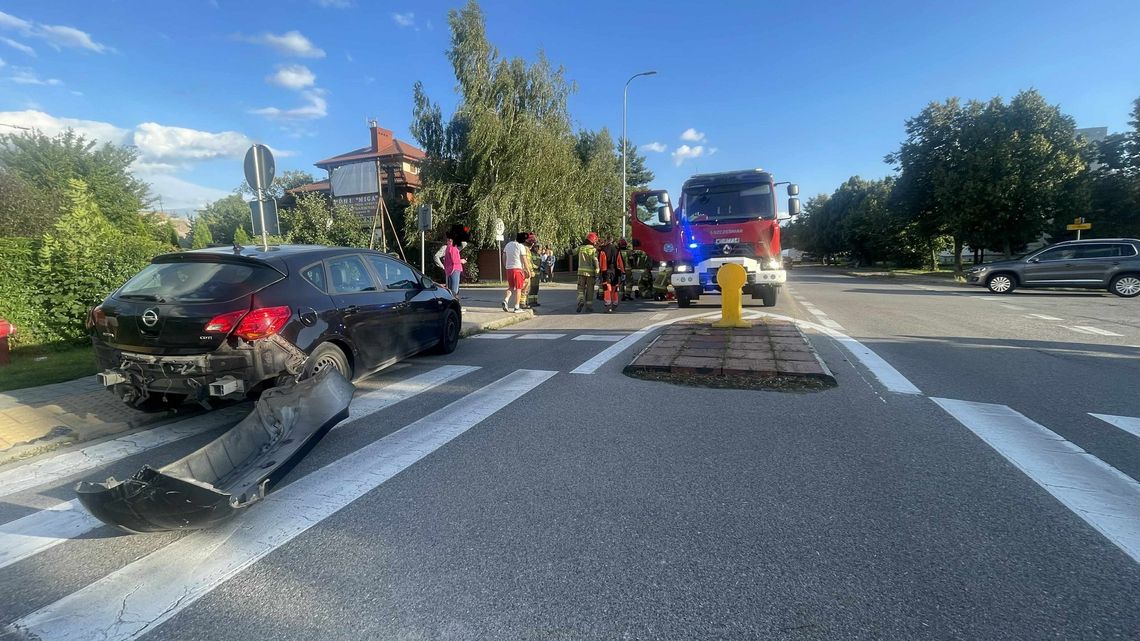 Zderzenie drogowe na ulicy Grunwaldzkiej w Płońsku