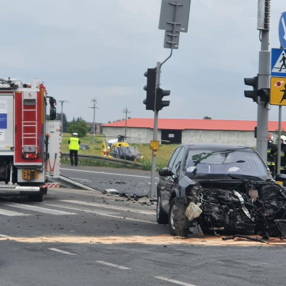 Zderzenie osobówek w Kroczewie. 5 osób w szpitalu